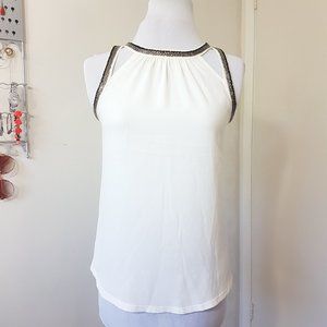 NEW Express White Dressy Beaded Tank Top Shirt S
